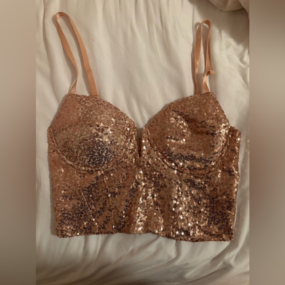 Love Language Sequin Bustier - Rose Gold - Picture 2 of 3